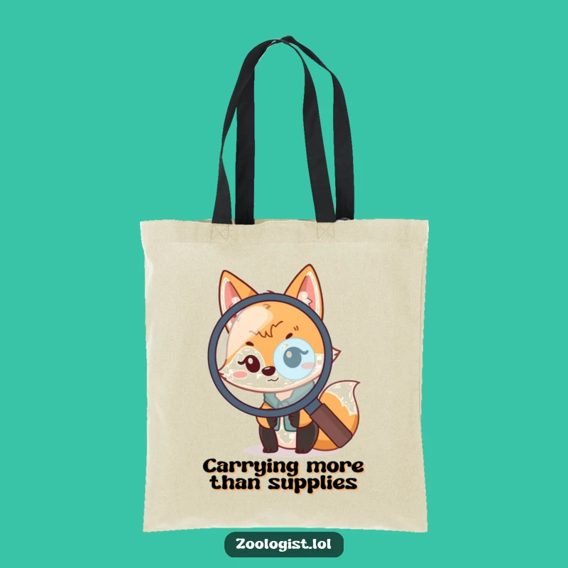 Funny Kawaii Fox Zoologist Tote Bag - Carry Your Curiosity in Style!