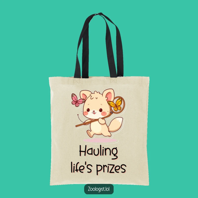 Funny Butterfly Hunter Tote Bag: Cute Animal Chase Carrier, Ideal Funny Gift