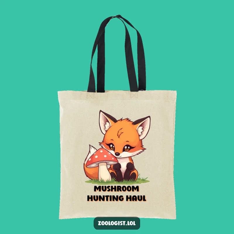 Funny Fox & Mushroom Tote Bag: Carry Your Essentials with Woodland Curiosity