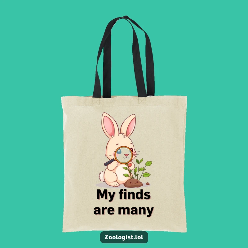 Funny Rabbit Botany Tote Bag: Cute Bunny Plant Carryall, Unique Gift